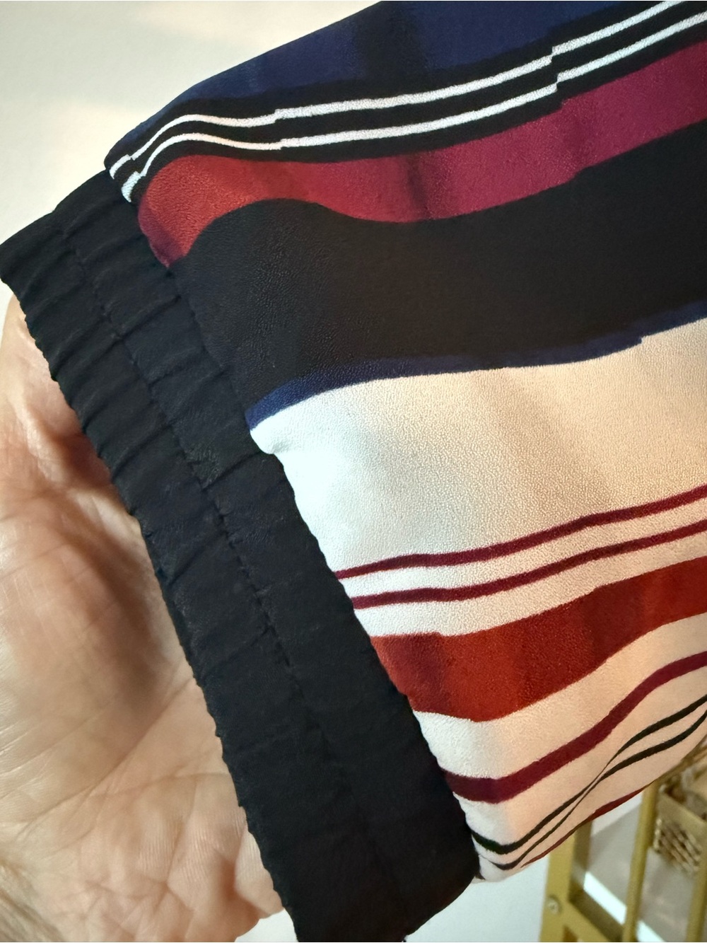 Guess Striped Short Sleeve Romper in Navy, White & Burgundy - Picture 5 of 7